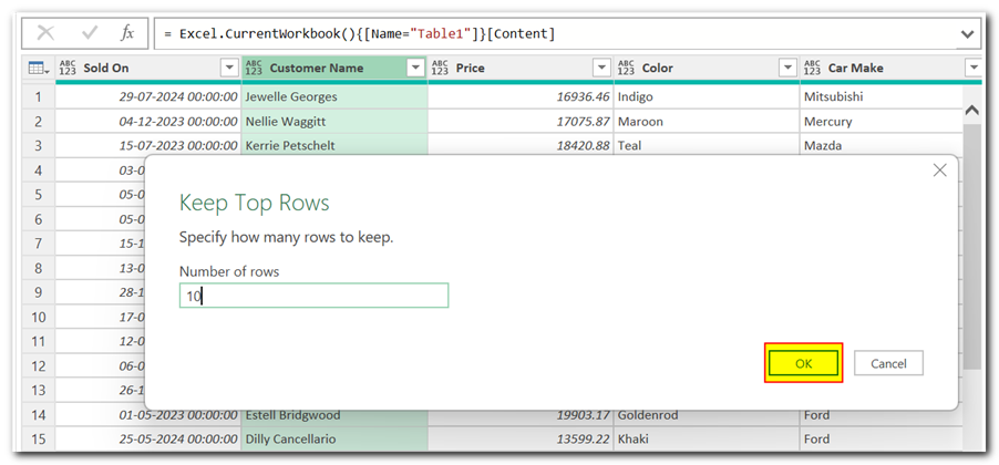 Filter Data in Power Query