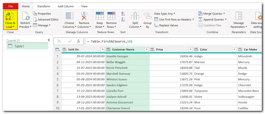 Filter Data in Power Query