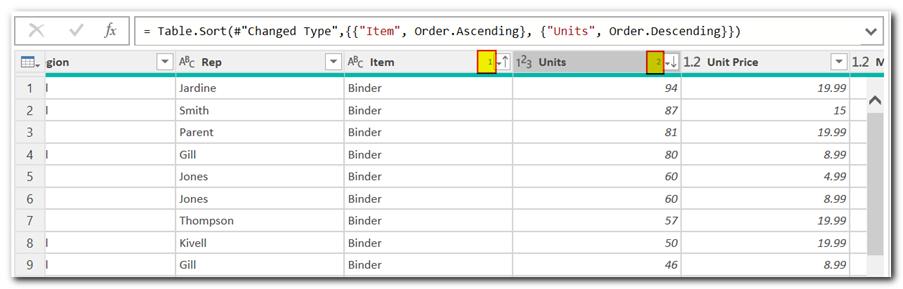 Sort Data in Power Query in Excel