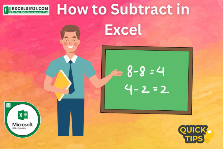 How to Subtract in Excel – with easy 5 examples