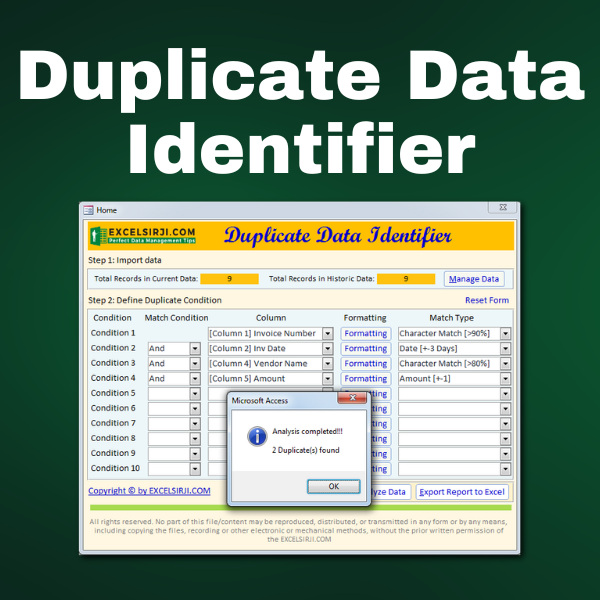 Duplicate Data Identifier