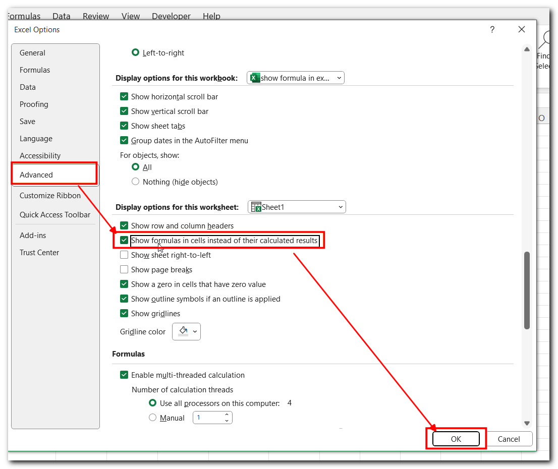 Excelsirji show formulas in excel 5 easy methods