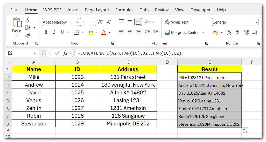excel add new line mac