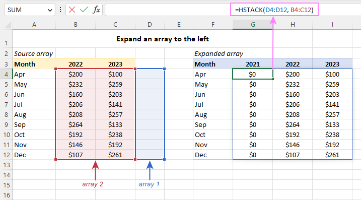 Excel EXPAND function: To grow array to specified number of rows and columns 5 Excel EXPAND function: To grow array to specified number of rows and columns