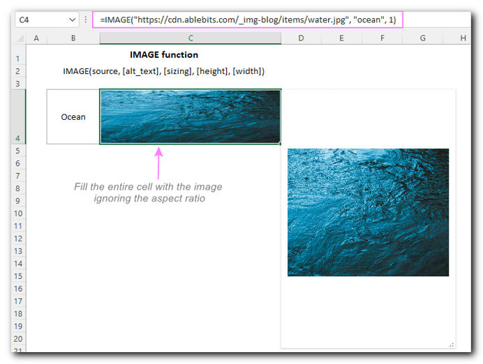 Excel IMAGE function - quick way to insert picture in cell with formula 3 Basic IMAGE formula in Excel
