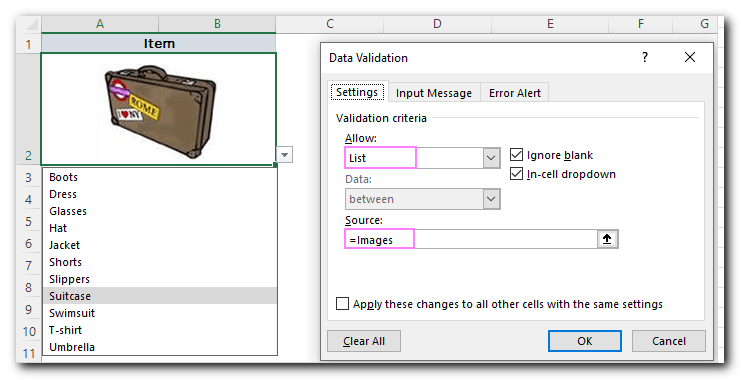 Excel IMAGE function - quick way to insert picture in cell with formula 9 How to make a dropdown with pictures in Excel