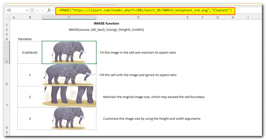 Excel IMAGE function - quick way to insert picture in cell with formula 1 01.1_Excel IMAGE function
