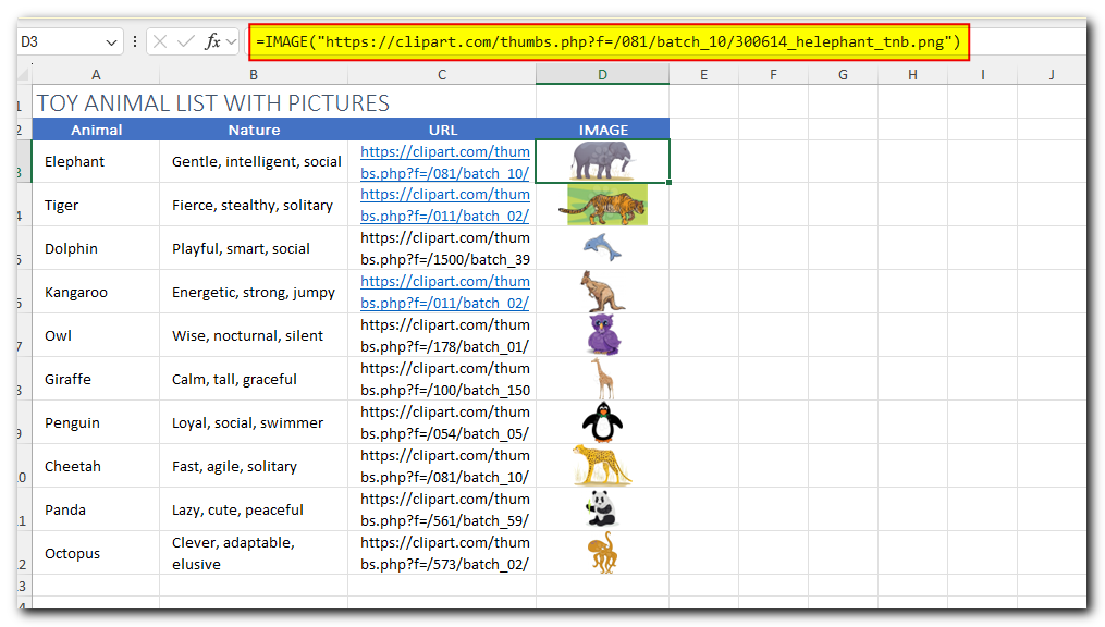 Excel IMAGE function - quick way to insert picture in cell with formula 4 Excel IMAGE function