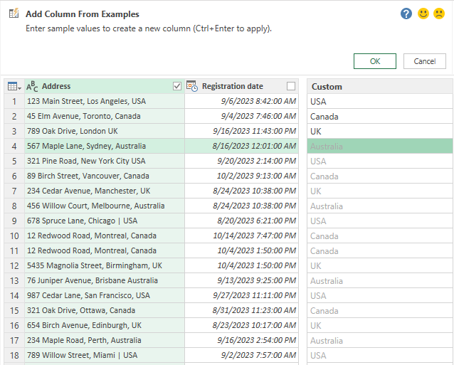 How to use Power Query in Excel – practical examples 12 Add column from example