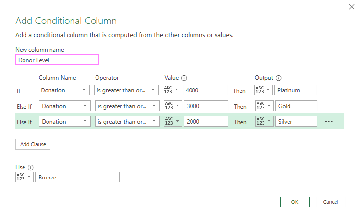 How to use Power Query in Excel – practical examples 14 Add conditional column