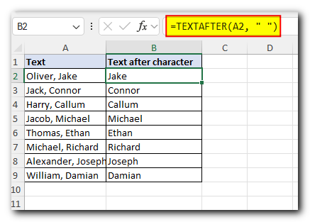 Excel TEXTAFTER function: retrieves text that appears after a specified character or word. 1 TextAfter_Function