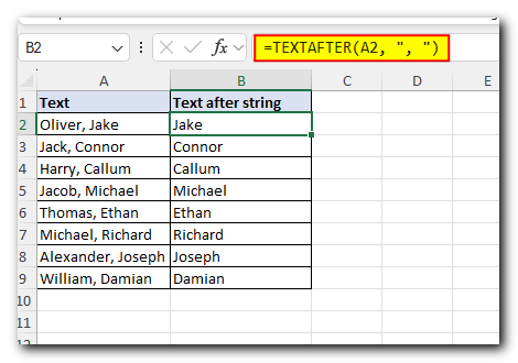 Excel TEXTAFTER function: retrieves text that appears after a specified character or word. 2 TextAfter_Function