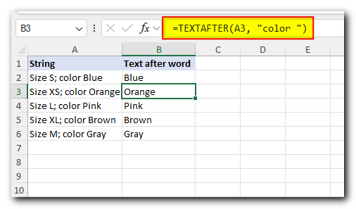 Excel TEXTAFTER function: retrieves text that appears after a specified character or word. 3 TextAfter_Function