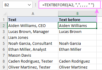 Excel TEXTBEFORE function - extract text before character (delimiter) 9 Excel TEXTBEFORE function - extract text before character (delimiter)
