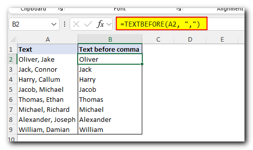 Excel TEXTBEFORE function - extract text before character (delimiter) 1 textbefore function