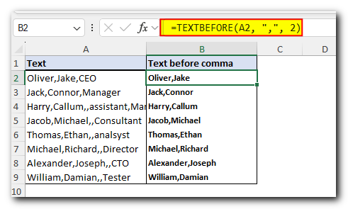 Excel TEXTBEFORE function - extract text before character (delimiter) 3 Get text before Nth instance of delimiter